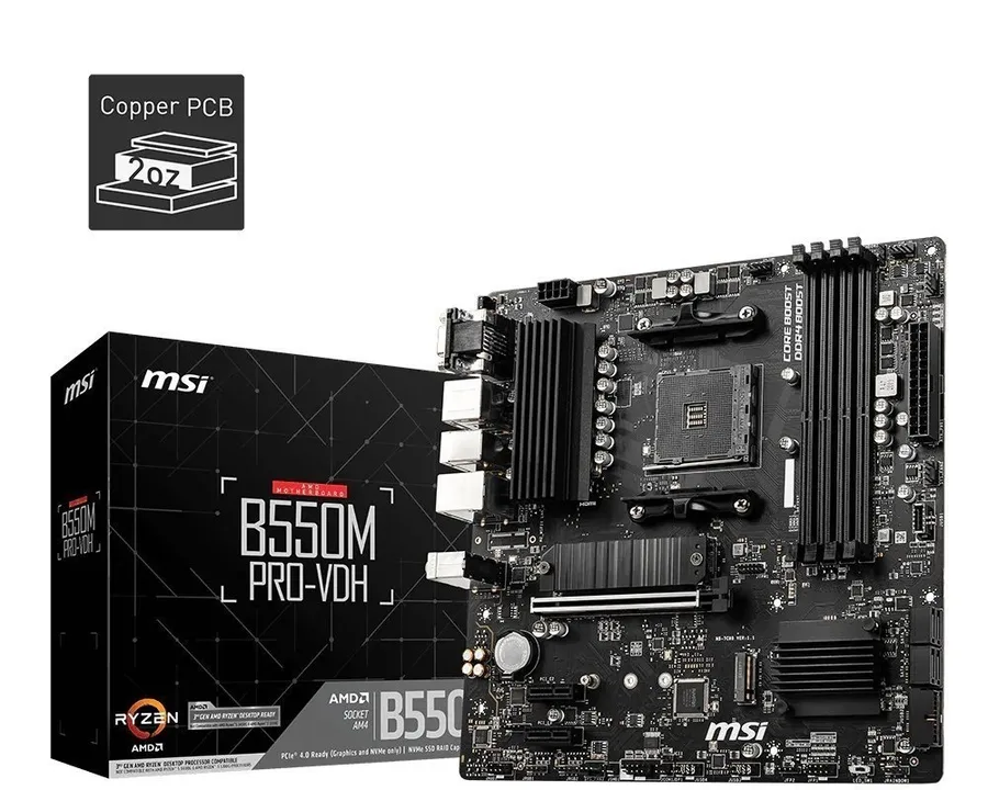 Placa-mãe MSI B550m Pro-VDH Am4 HDMI VGA Dport