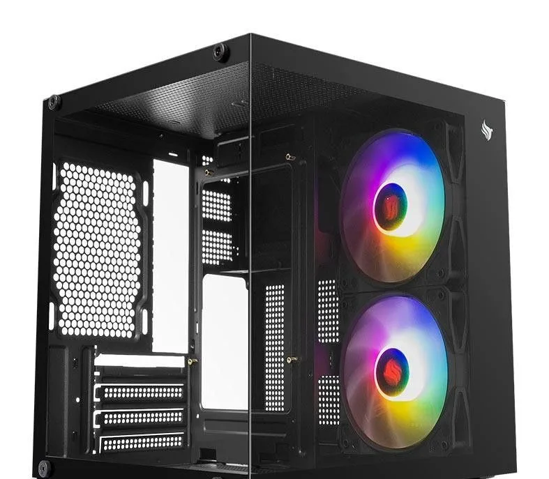 Shopee  Pichau - Gabinete Gamer Aquário Pichau Atom X, Mini-Tower, Lateral de Vidro, Com 2 Fans, Preto, PG-ATOMX-BK