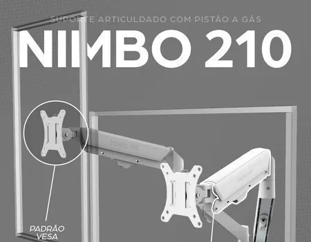 Suporte Articulado Para 2 Monitores 13 a 32 Pistão a Gás Zinnia Nimbo 210 Branco