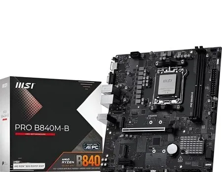 Placa-Mãe MSI PRO B840M-B AM5 para Ryzen DDR5 mATX M.2 NVMe HDMI VGA