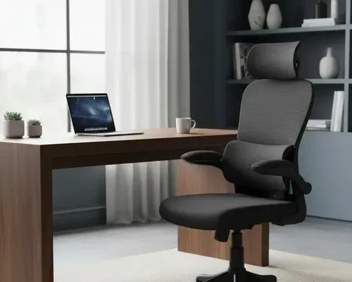 Cadeira Escritório Ergonômica Genebra B500 Luvinco Cor Preto Com Suporte Lombar Estofado Mesh