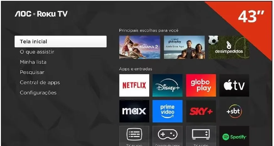 Smart TV AOC 43 Roku TV Full HD 43S515578G