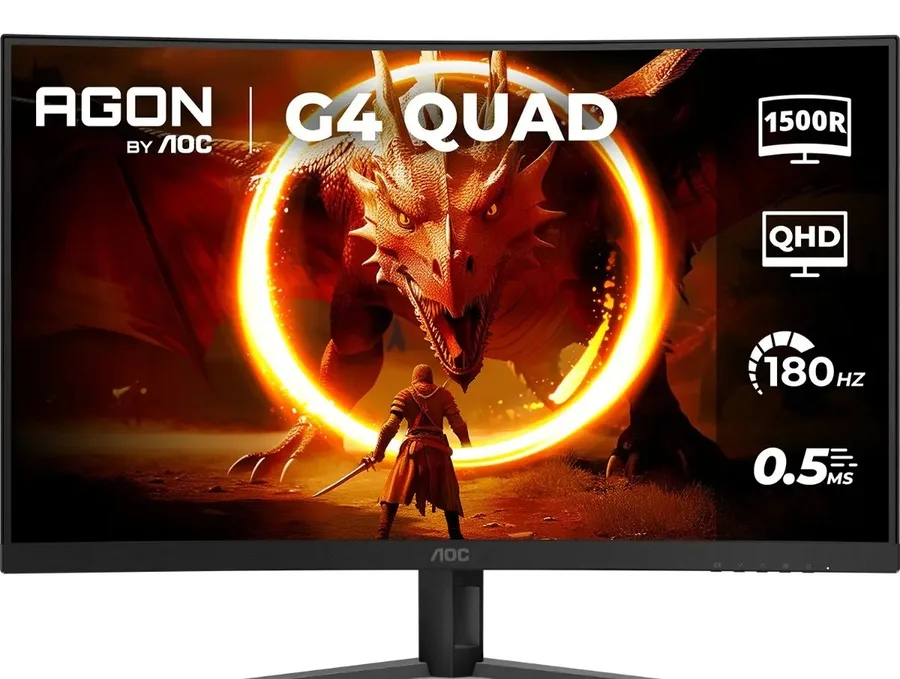 Monitor Gamer Curvo AOC AGON QUAD 32 180Hz 0,5ms HDR10 CQ32G4E Preto
