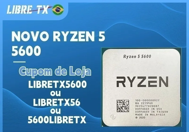 CPU Ryzen 5 5600 DDR4 AM4 Processador AMD R5 Novo