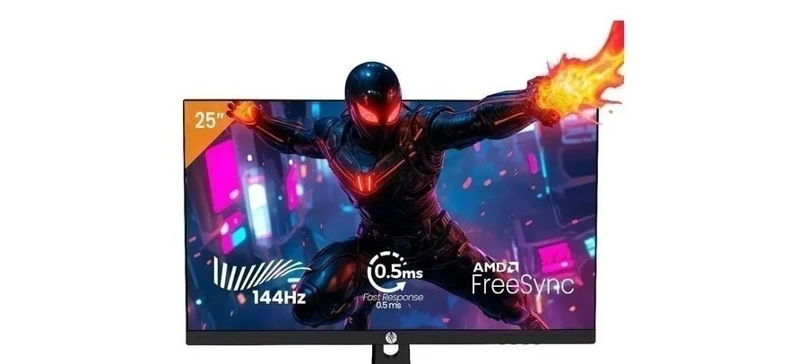 Monitor Gamer Haiz 25 144Hz 0.5ms 1920x1080 Hdr10 Resolução Fhd HdmiDp Painel Ips Vesa Alta Taxa de Atualização