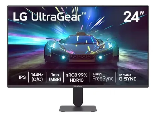 Lg UltraGear Monitor Gamer 24 Ips 144Hz OC 1ms Mbr Full Hd 1920x1080 Hdr10 Nvidia G-Sync Amd FreeSync, Preto 24G411a