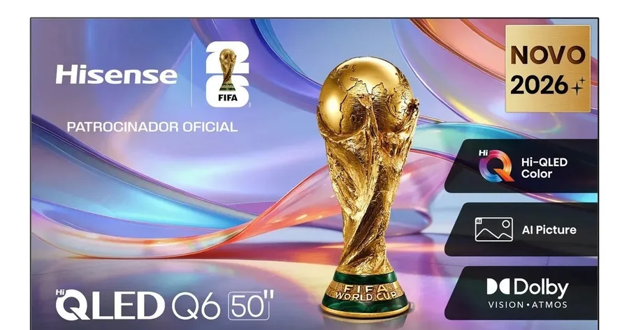 Smart TV Hisense HI-QLED 4K 50 polegadas com Processador AI, Dolby Vision Atmos e Compatibilidade Alexa - 50Q6QVV