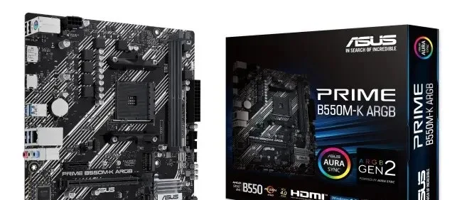Placa-mãe Gamer Asus Prime B550m Argb Am4 Ddr4 Pcie 4.0 Preto