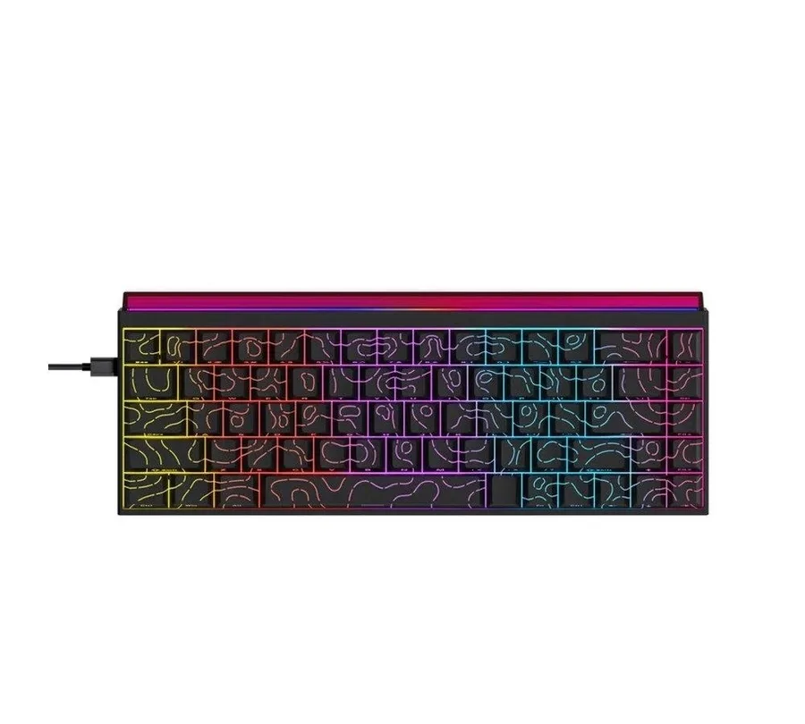 Teclado Mecânico Gamer AJAZZ NK68, RGB, Switch Red, Keycaps PBT, Hotswap, Preto - AJAZZ-NK68-W1-SP-CT-WH-R