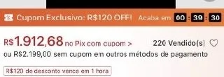 APP A Shopee está dando cupom de até 15% OFF com limite de até R 1.000 OFF, fique navegando pelo APP em produtos carosna margem que você queira, vc pode pegar um cupom excelente no PS5, placa de vídeo e etc...!!!