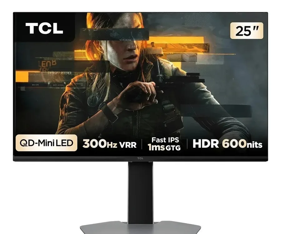 Monitor Gamer TCL 25 QLED Mini LED 300Hz Full HD G64 1ms GtG Freesync HDR 600 nits 25G64
