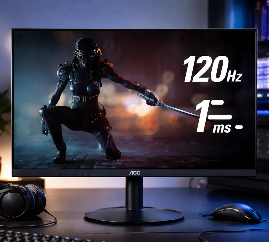 Monitor gamer Aoc Série B30 21.5 Full Hd Gaming 120hz 1ms 22b30hm23 cor preto