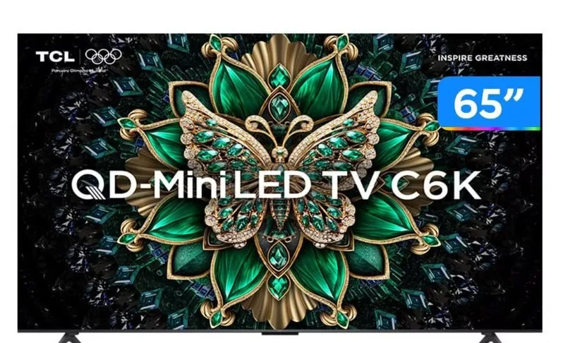 AliExpress NO BRASIL Magalu -  Smart TV 65 TCL 4K UHD MiniLED 65C6K 120Hz Google TV AiPQ Google Assistente 4 HDMI 2 USB