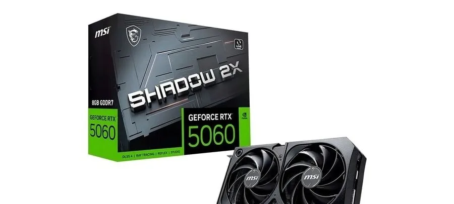 Placa de vídeo msi geforce rtx 5060 shadow 2x oc 8GB gddr7 128-bit