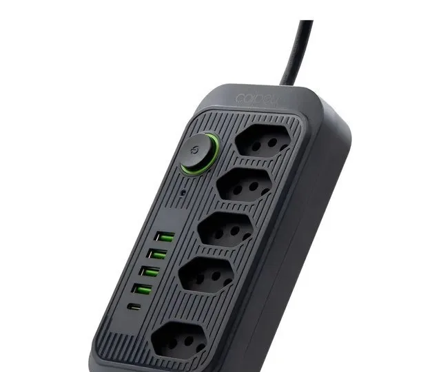 Extensão Coibeu Wkc-541 10 Tomadas 2m 4 Usb Bivolt