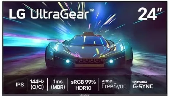 Monitor LG UltraGear Monitor Gamer 24 IPS 144Hz OC 1ms MBR Full HD 1920x1080 HDR10 Nvidia G-SYNC