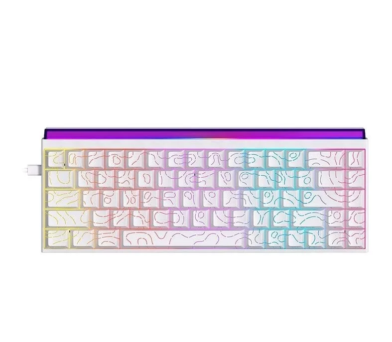 Teclado Mecanico Ajazz NK68, Rainbow, Switch Vermelho, Branco, NK68-WH