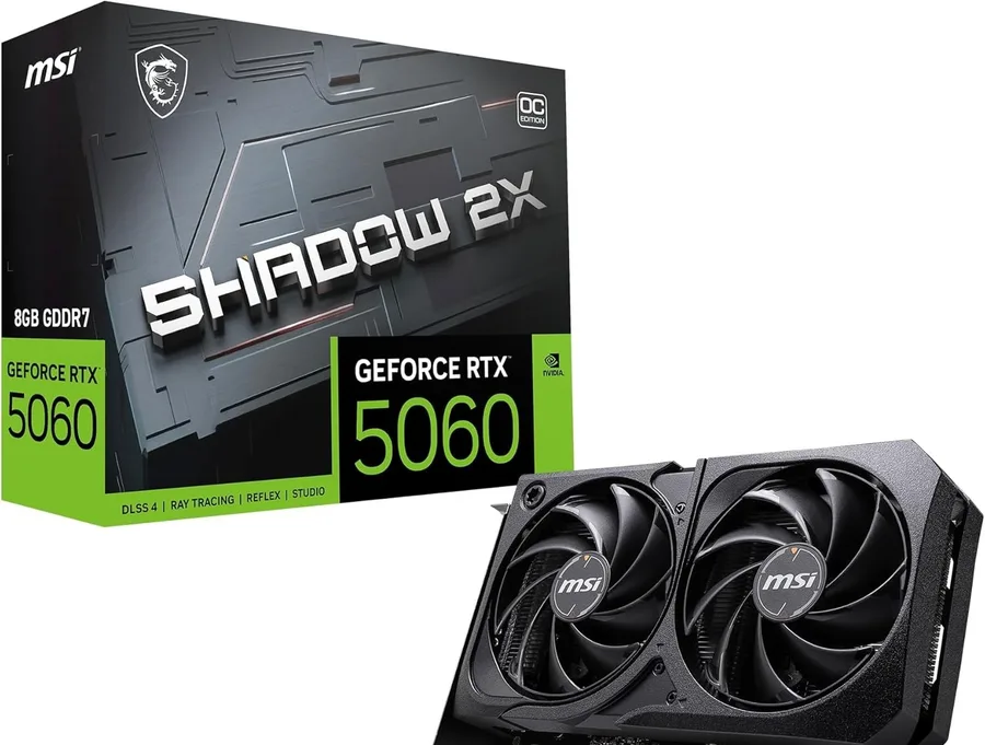 RTX 5060 Placa de Vídeo MSI GeForce RTX 5060 Shadow 2X OC 8GB GDDR7 128-bit