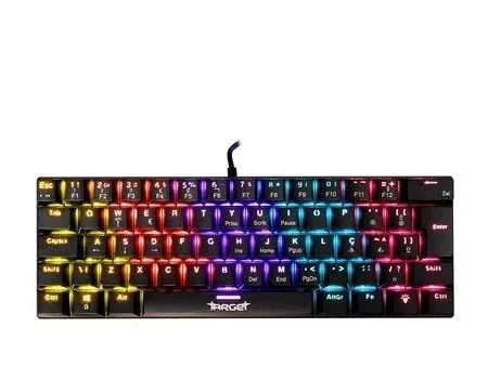 Teclado Mecanico TGT Sherman V3 C1, Rainbow, ABNT2, Switch Marrom, Preto, TGT-SHRC-BR01