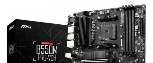 Placa Mae Msi B550m Pro-vdh, Ddr4, Socket Am4, M-atx Preto