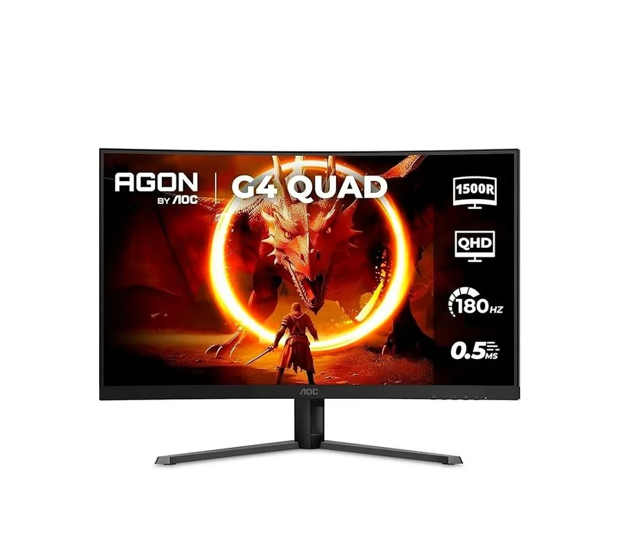 Monitor Gamer Curvo AOC 32, QHD, 180Hz, 0.5ms, Fast VA, Adaptive Sync, HDR, Preto - CQ32G4E