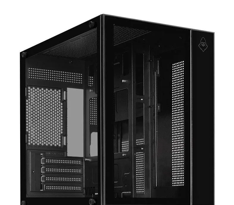Gabinete Gamer Aquário Mancer CV100, Mid-Tower, Lateral De Vidro, Preto, MCR-CV100-BK