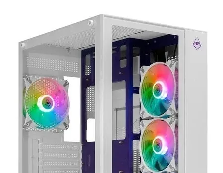 Gabinete Gamer Mancer CV100 Purple Edition, Mid-Tower, Com 3 Fans, Branco, MCR-CV100-PEW
