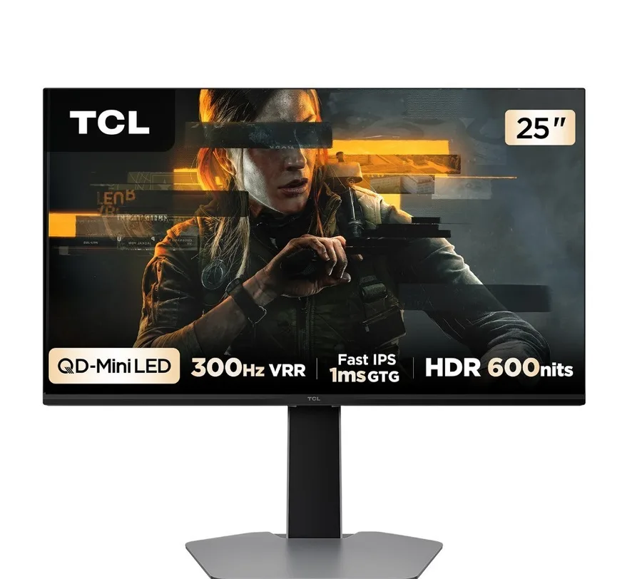Monitor Gamer Tcl 25 Polegadas QLED Mini LED Full HD G64 300Hz 1ms GtG Freesync HDR 600 nits 25G64