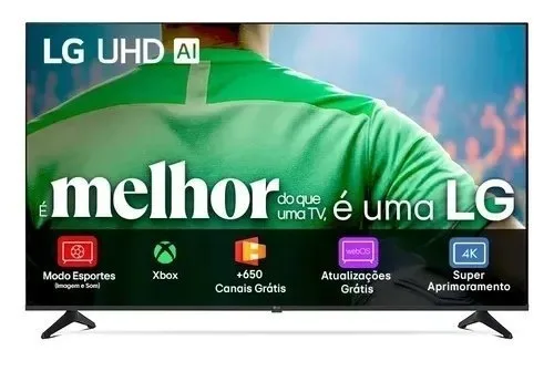 Smart TV LG UHD AI UA75 50 polegadas HDR10 Pro Processador α7 AI Ger8 webOS 25