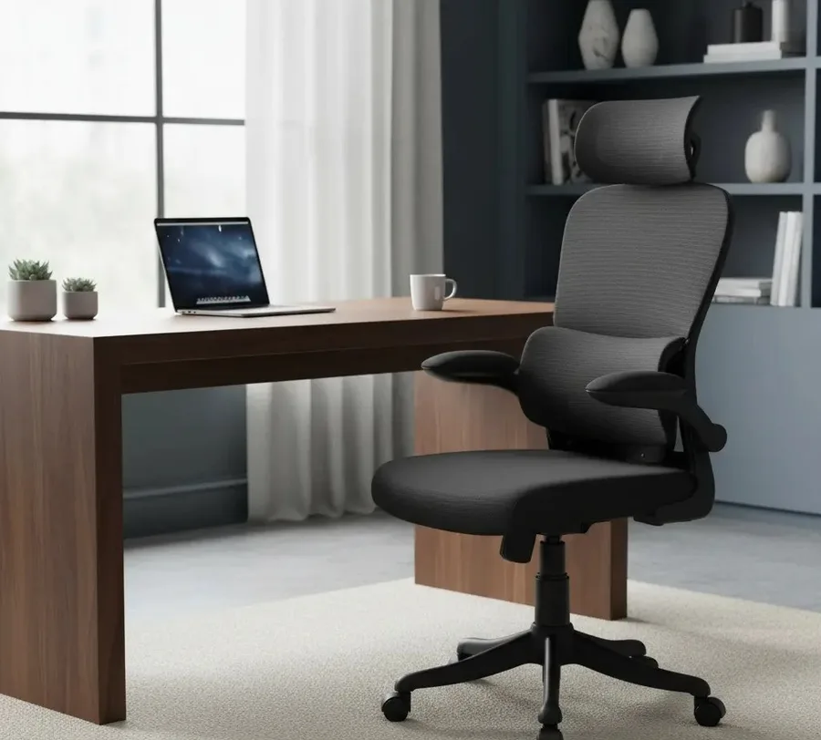 Cadeira Escritório Ergonômica Genebra B500 Luvinco Cor Preto Com Suporte Lombar Estofado Mesh