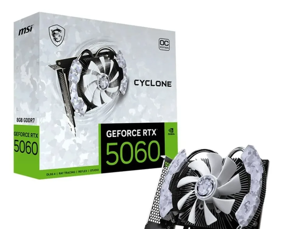 Placa De Video Msi Geforce Rtx 5060 Cyclone Oc 8gb Gddr7