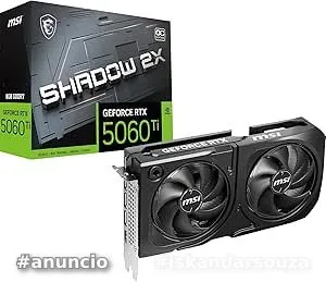 Placa de Video MSI Geforce RTX 5060 Ti Shadow 2x OC Plus, 8GB