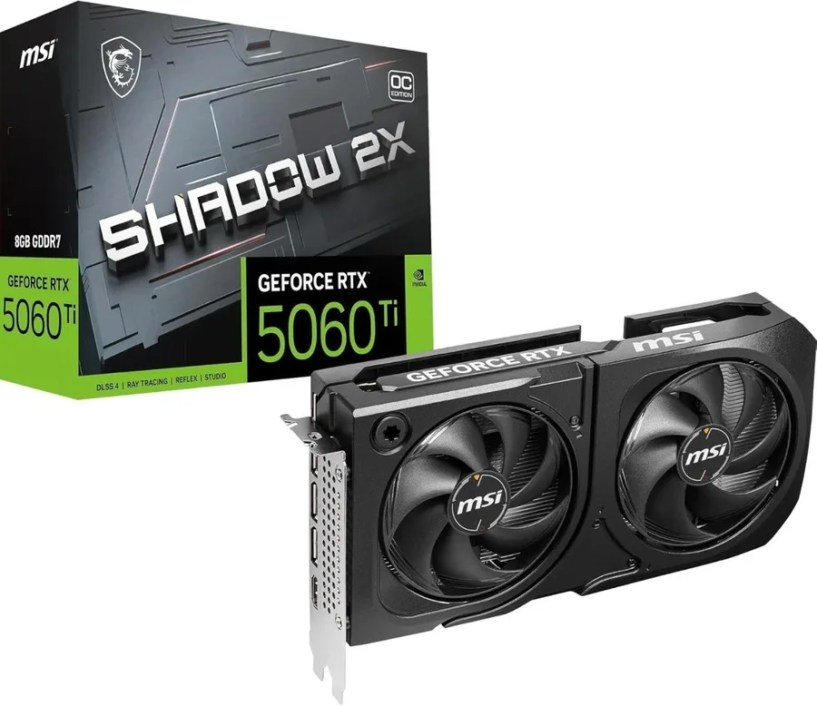 Placa de Video MSI Geforce RTX 5060 Ti Shadow 2X OC Plus, 8GB
