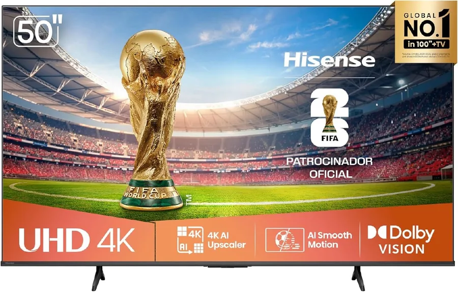 Hisense Smart TV 4K 50 Polegadas 50A6NV com Dolby Vision, HDR10, HLG, Dolby Gaming, Film Maker, DTS Virtual X, Compatibilidade Alexa e Google Home
