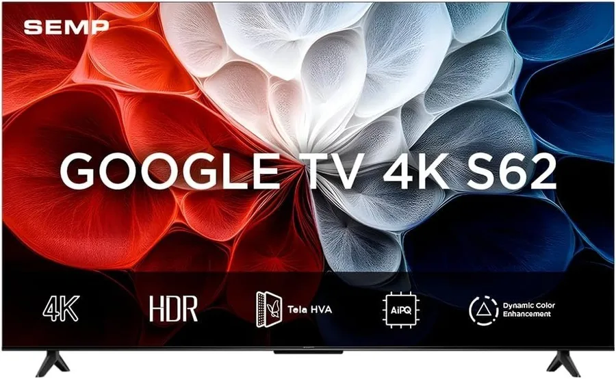 Smart TV Semp 43 Polegadas LED Hva 4K S62 WiFi Bluetooth Google TV 3 HDMI HDR10 Dolby Audio 43S62