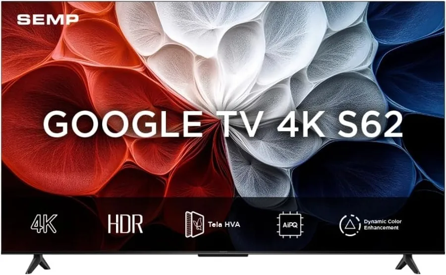 Smart TV Semp 43 Polegadas LED Hva 4K S62 WiFi Bluetooth Google TV 3 HDMI HDR10 Dolby Audio 43S62