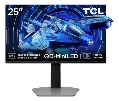 Monitor Gamer TCL 25 Polegadas QLED Mini LED Full HD G64 300Hz 1ms GtG Freesync HDR 600 nits 25G64