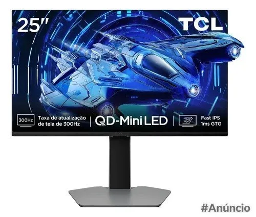Monitor Gamer Tcl 25 Polegadas Qd-Mini Led Full Hd G64 300hz 1ms Gtg Freesync Hdr 600 Nits 25g64
