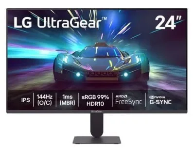 LG UltraGear Monitor Gamer 24 IPS 144Hz OC 1ms MBR Full HD 1920x1080 HDR10 NVIDIA G-SYNC AMD FreeSync, Preto - 24G411A