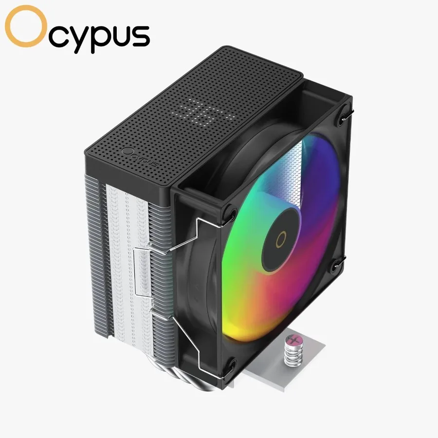 Air Cooler Ocypus Gamma A40 ARGB Digital PretoBranco com Display De Temperatura TDP 200W 4 Heat Pipes AMD AM4 AM5 Intel