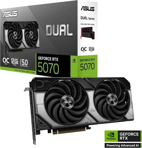 Placa De Vídeo Gpu 12GB Dual Asus Geforce Rtx 5070 Oc Editio