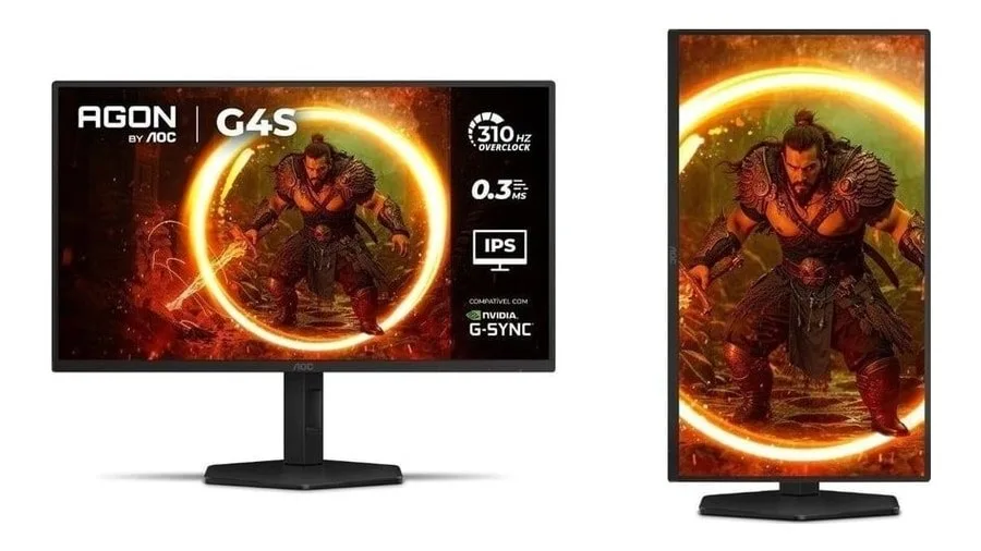Monitor Gamer AOC AGON G4S 25 310Hz 0.3ms HDR400 IPS Base Ajustável 25G4SP Preto