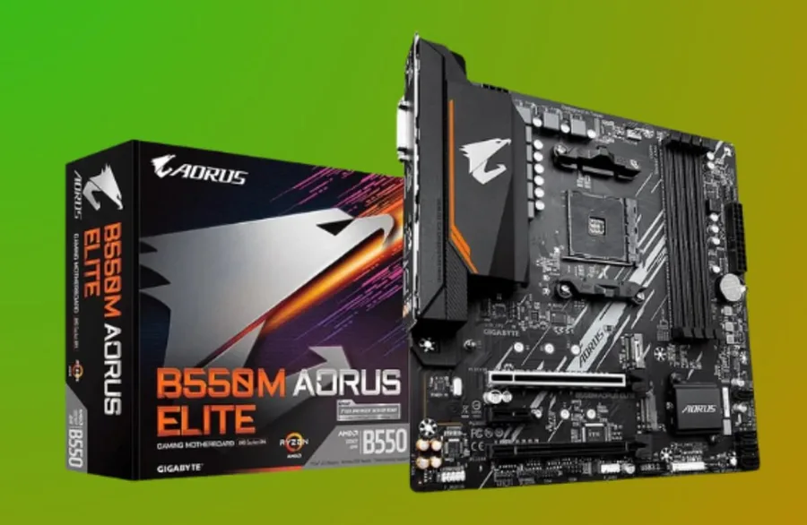 Placa Mae Gigabyte B550m Aorus Elite Am4 Ddr4 Hdmi M-atx Cor Preto