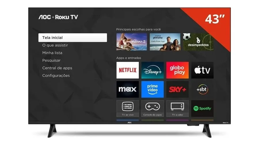 Smart Tv 43 Aoc Led Roku Full Hd Wi-fi 60hz Hdmi Usb 43s515578g