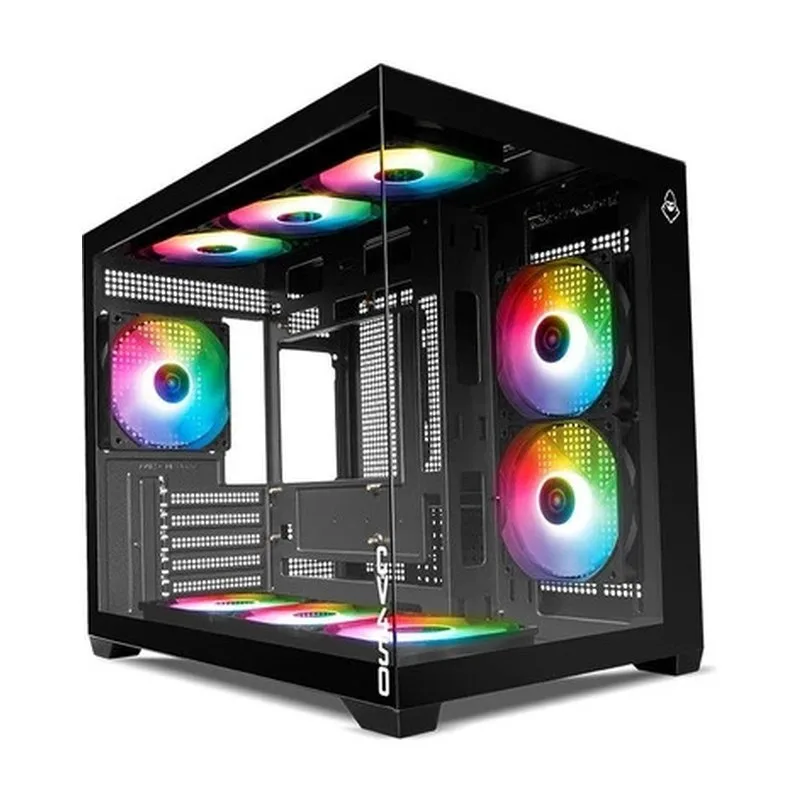 Gabinete Gamer Mancer CV450, Mini-Tower, Lateral de Vidro, Com 9 Fans, Preto, MCR-CV4509F-BK