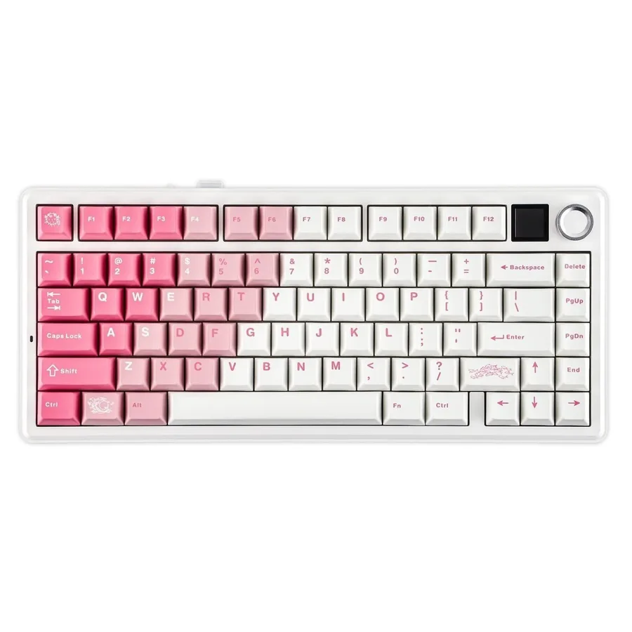 Teclado Mecânico Gamer Sem Fio EPOMAKER X AULA F75 MAX 75 ANSI US Layout Tri-mode com Botão de Metal e Tela TFT