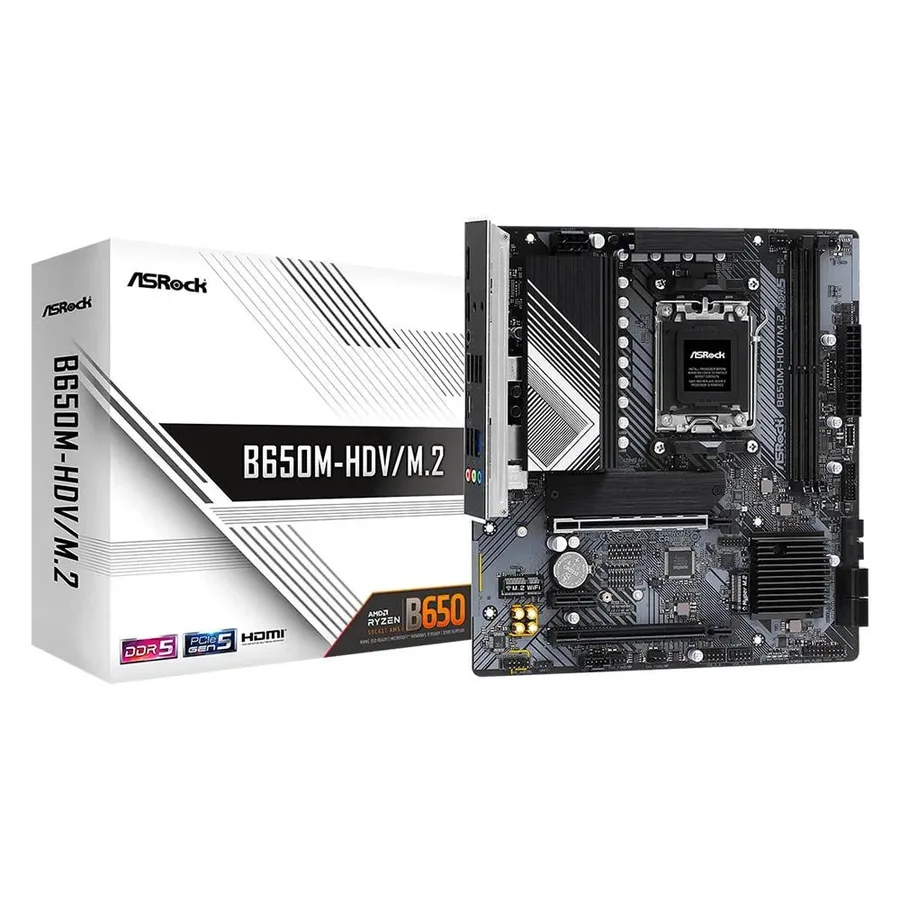 Placa Mae Asrock B650M Hdv M 2 Amd B650 Matx Ddr5 Preto 90 Mxbla
