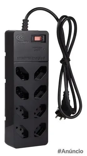 Filtro De Linha com DPS iCLAMPER Energia 8 Tomadas Régua com Tecnologia LCF