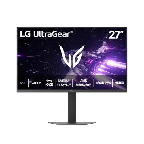 LG UltraGear Monitor Gamer 27 IPS 240Hz 1ms GtG Full HD 1920x1080 sRGB 99 HDMI 2.0 NVIDIA G-SYNC AMD FreeSync Premium, Preto - 27G440A