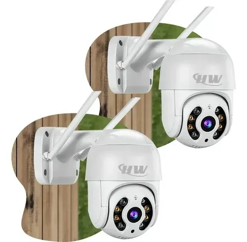 Kit 2 Câmeras Segurança Ip Interna Externa Wifi iCSee Infravermelho Prova DÁgua - HW
